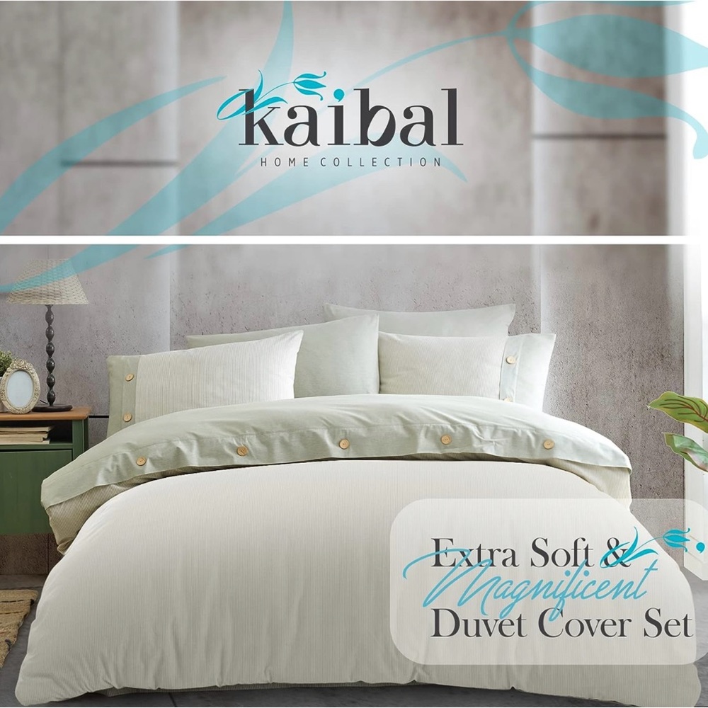 Duvet cover 2x pillow case 2x pillow shams 1x flat sheet - Picture 4 of 8